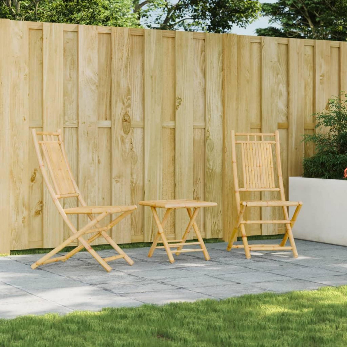 VIDAXL Chaises pliables de jardin lot de 2 46x66x99 cm bambou