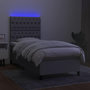 Voir la diapositive 4 : VIDAXL Sommier a lattes de lit avec matelas et LED Gris clair 80x200cm