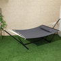 Voir la diapositive 4 : OUTSUNNY Hamac sur pied 1 place grand confort - tétière, toile matelassé - acier gris foncé