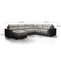 Voir la diapositive 6 : BEST MOBILIER Leslie - canapé panoramique d'angle réversible 7 places convertible avec coffre en tissu