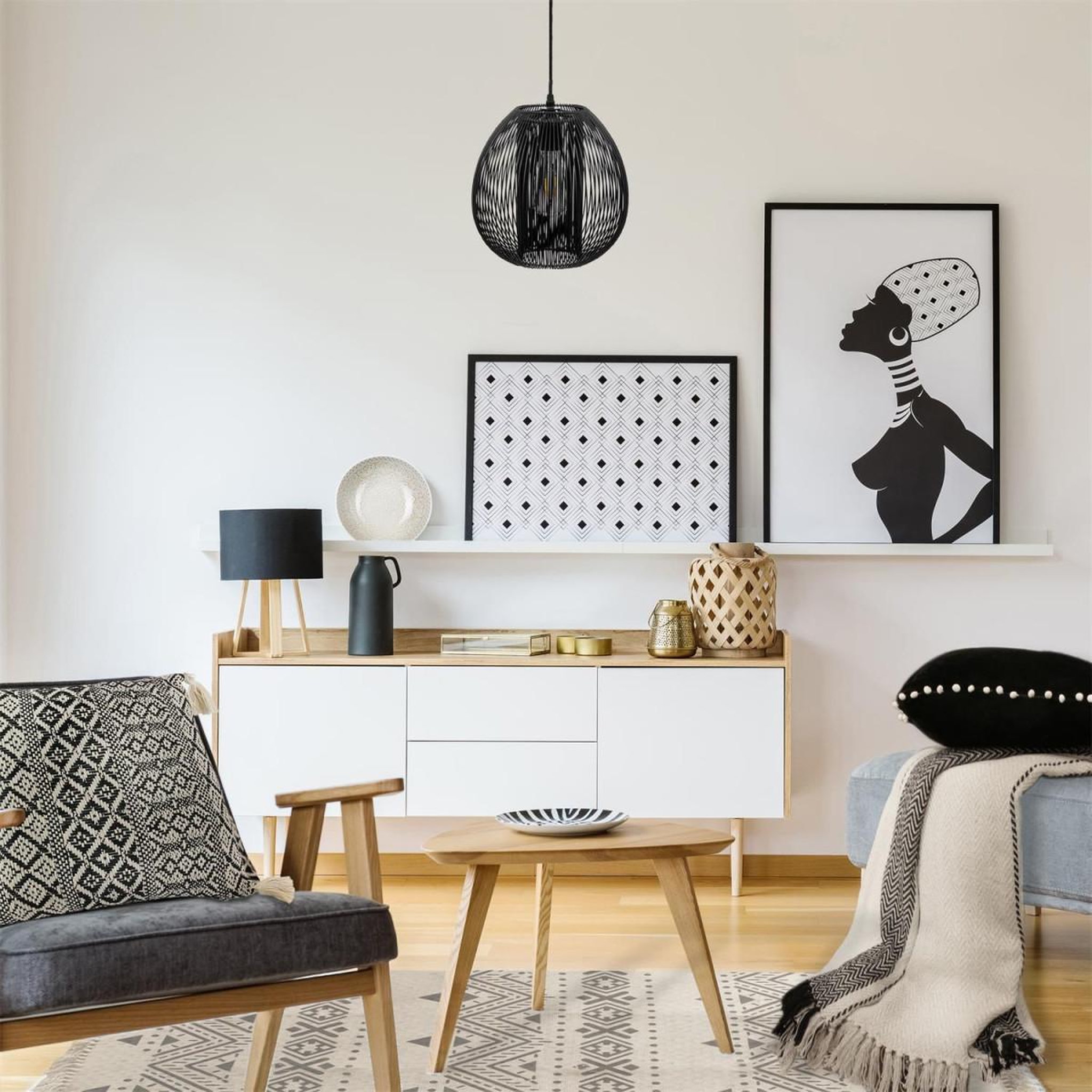 Voir la diapositive 5 : The Home Deco Factory Plaid déco à rayures  berbère  120x150cm écru