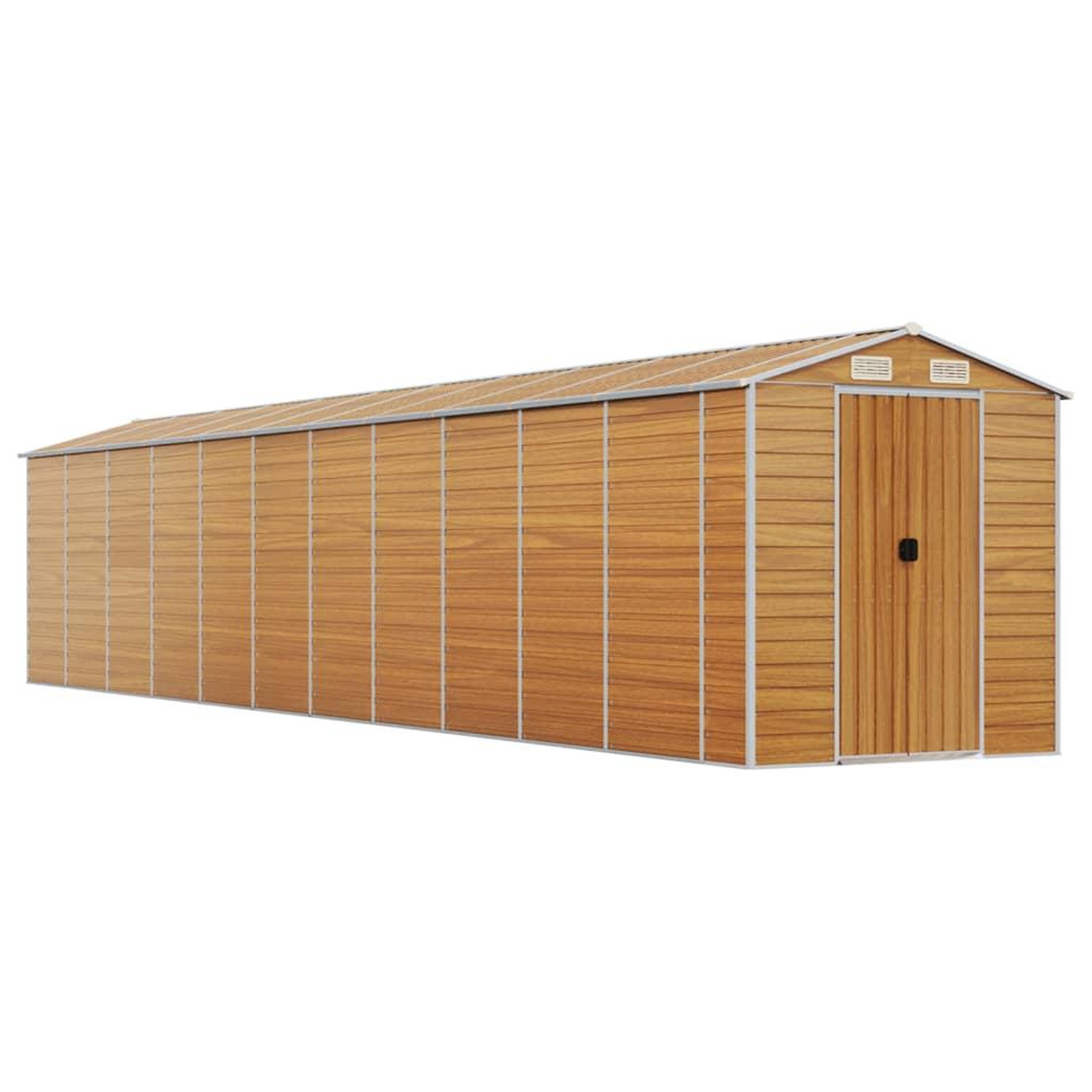 Voir la diapositive 2 : VIDAXL Abri de jardin marron clair 191x980x198 cm acier galvanise