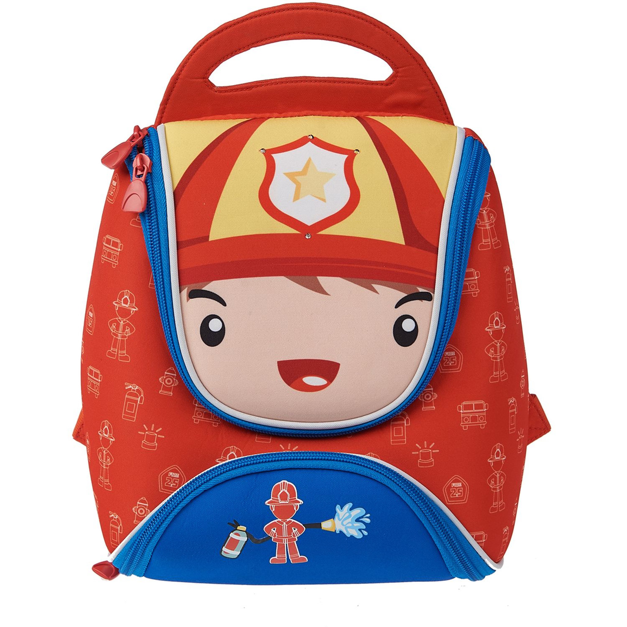 Voir la diapositive 2 : AUCHAN Sac à goûter maternelle LED polyester multicolore POMPIER