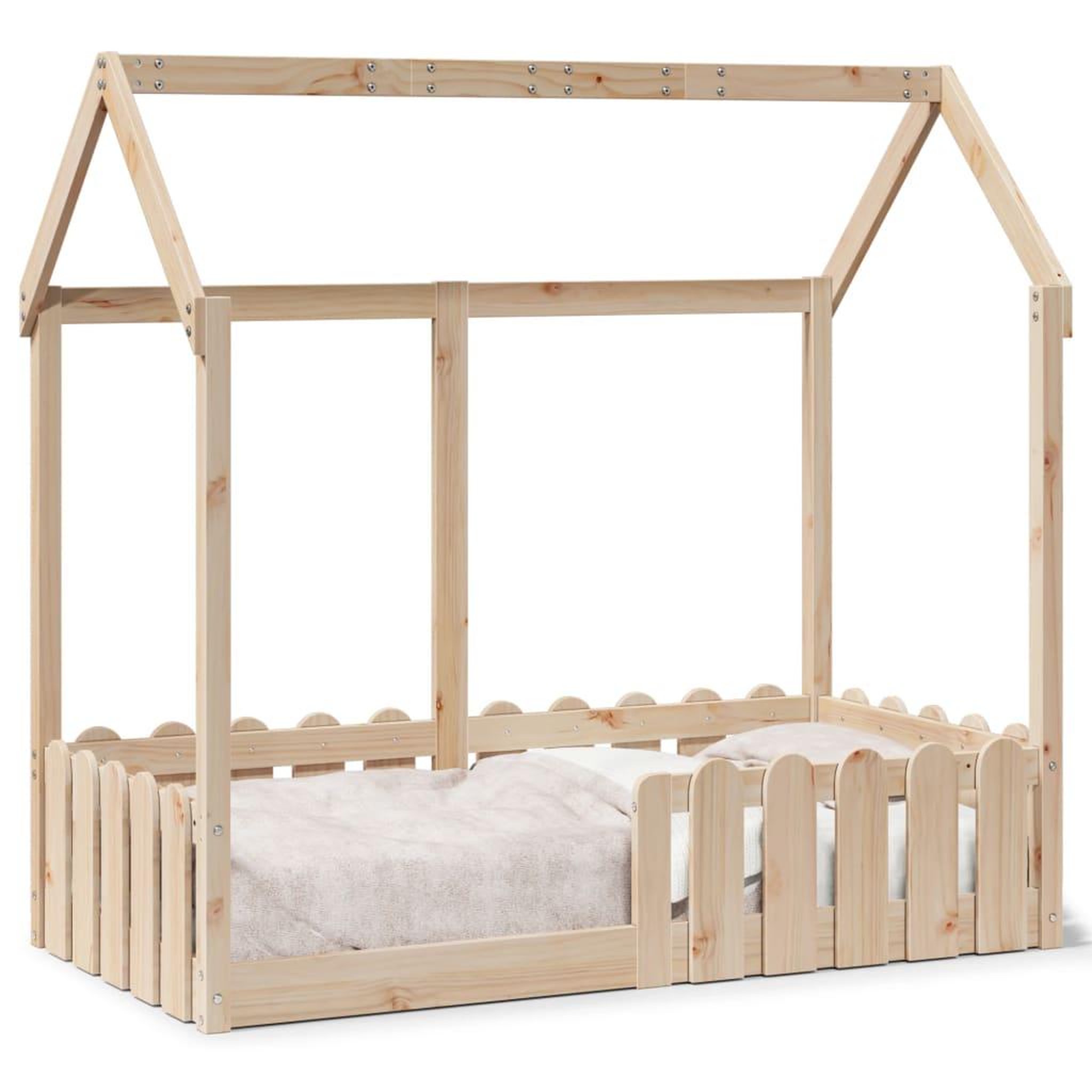 Voir la diapositive 2 : VIDAXL Cadre de lit d'enfants forme de maison sans matelas pin massif