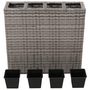 Voir la diapositive 2 : VIDAXL Lit sureleve de jardin avec 4 pots Resine tressee Gris