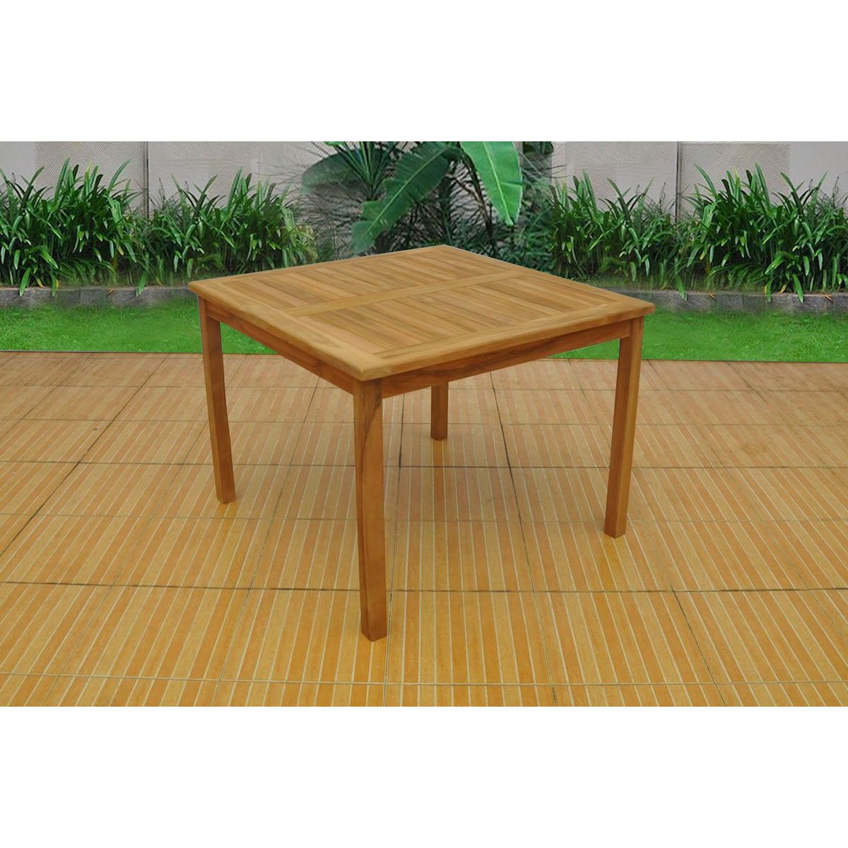 CONCEPT USINE Table de jardin carrée Teck KARRA