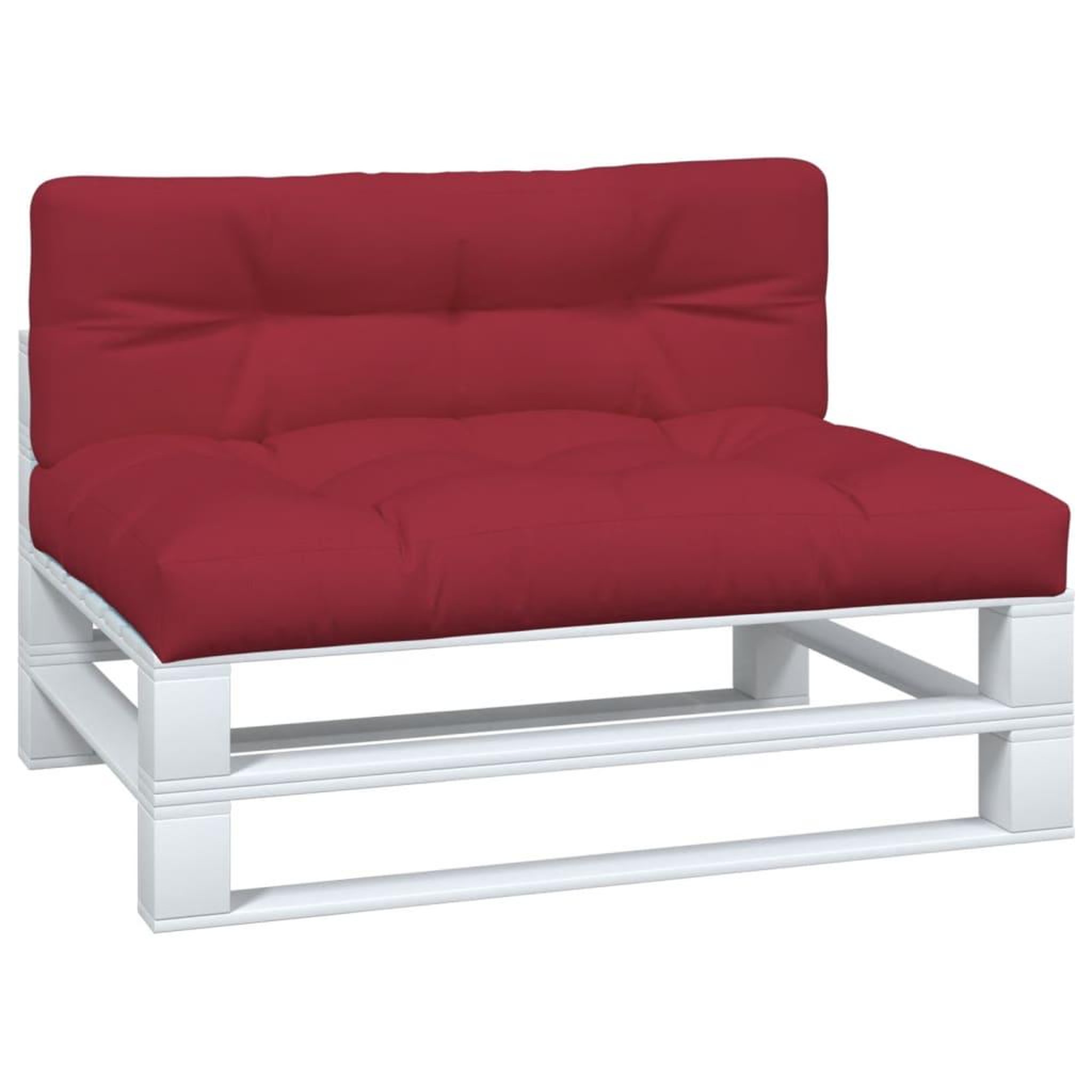 Voir la diapositive 3 : VIDAXL Coussins de palette lot de 2 rouge bordeaux tissu