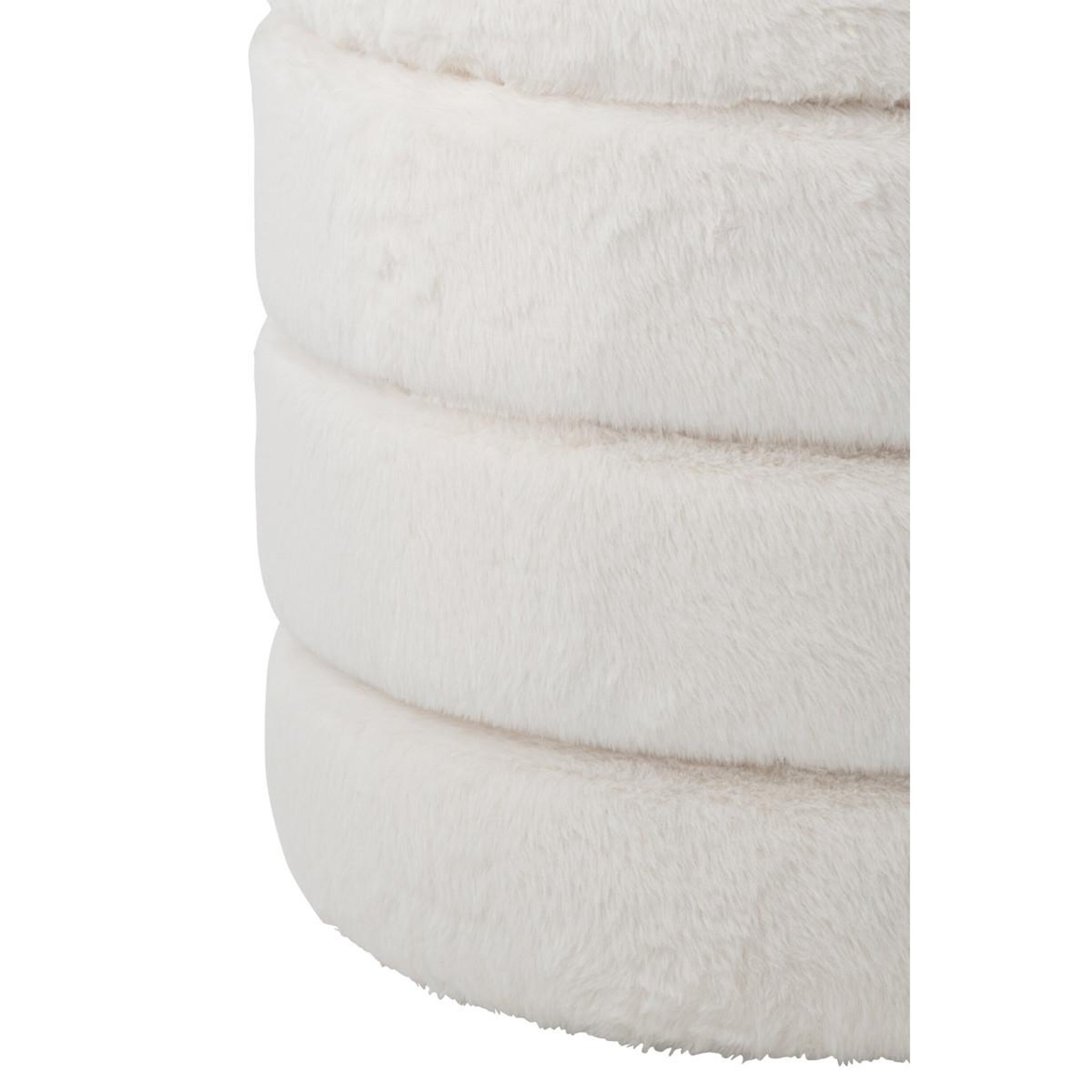 Voir la diapositive 6 : J-LINE Pouf coffre imitation fourrure  cotton  47cm blanc