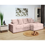 LISA DESIGN Andy - canapé d'angle droit 4 places en fausse fourrure côtelée. Coloris disponibles : Vert