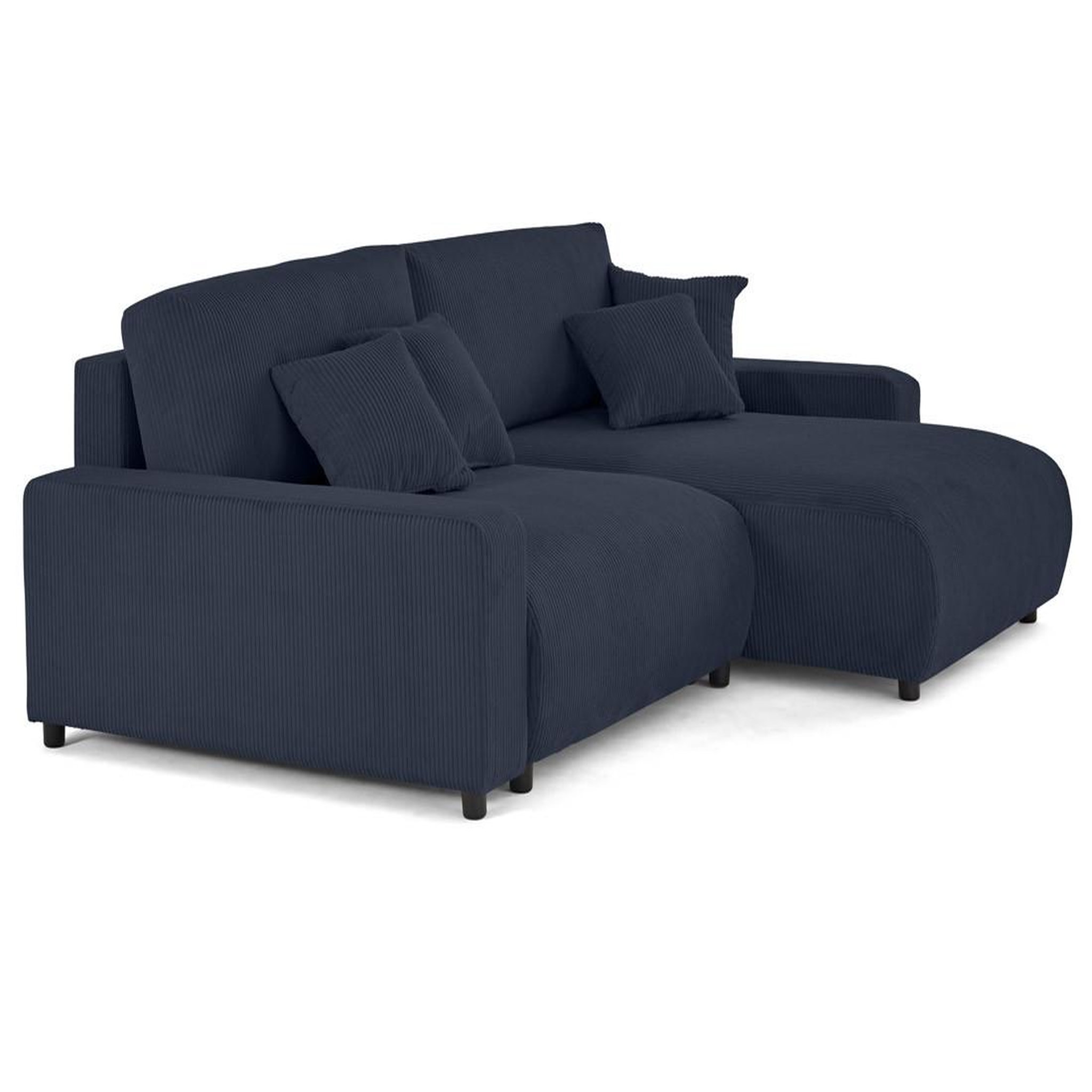 Voir la diapositive 6 : LISA DESIGN Pivoine - canapé d'angle 4 places réversible convertible avec 2 coffres en velours côtelé