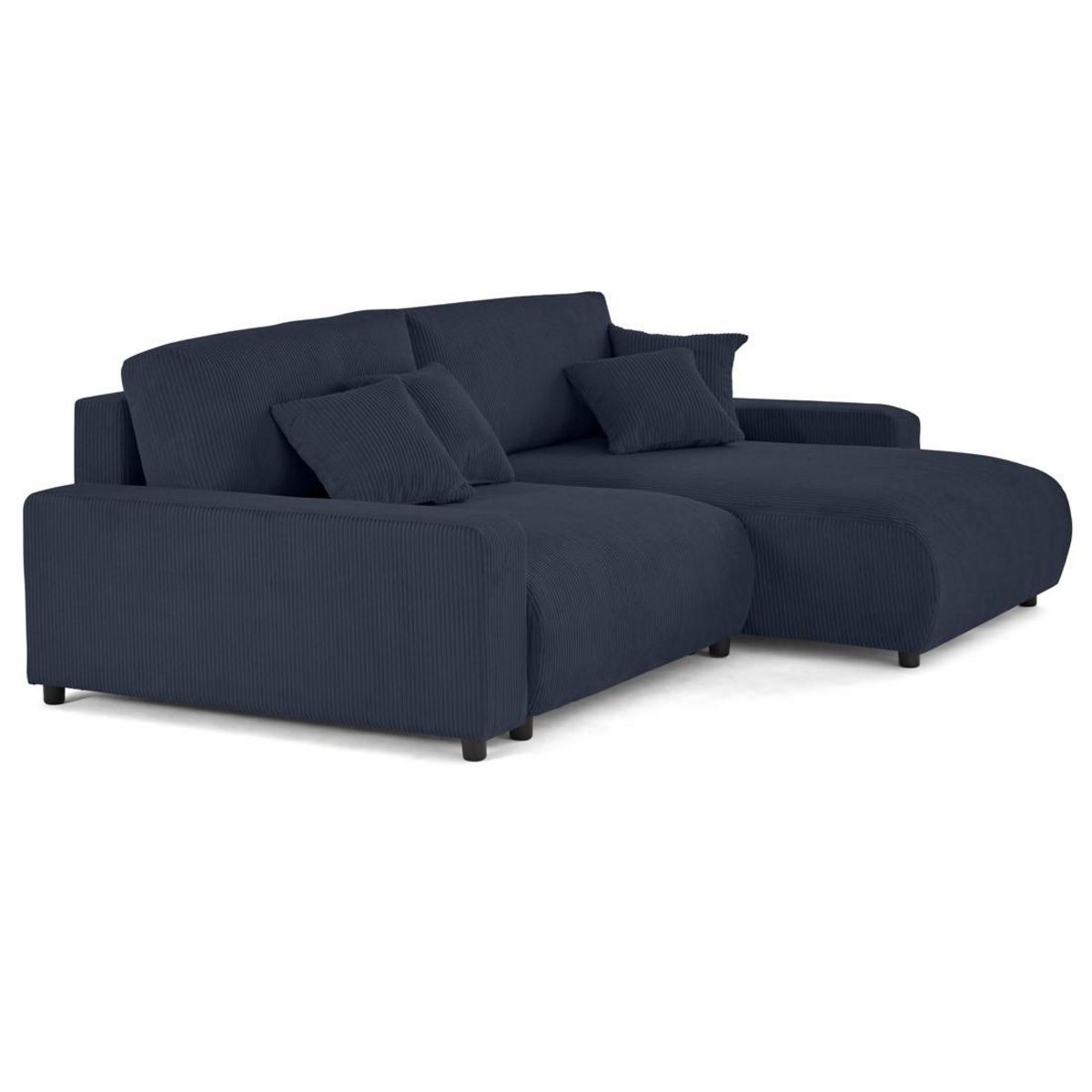 LISA DESIGN Pivoine - canapé d'angle 4 places réversible convertible avec 2 coffres en velours côtelé