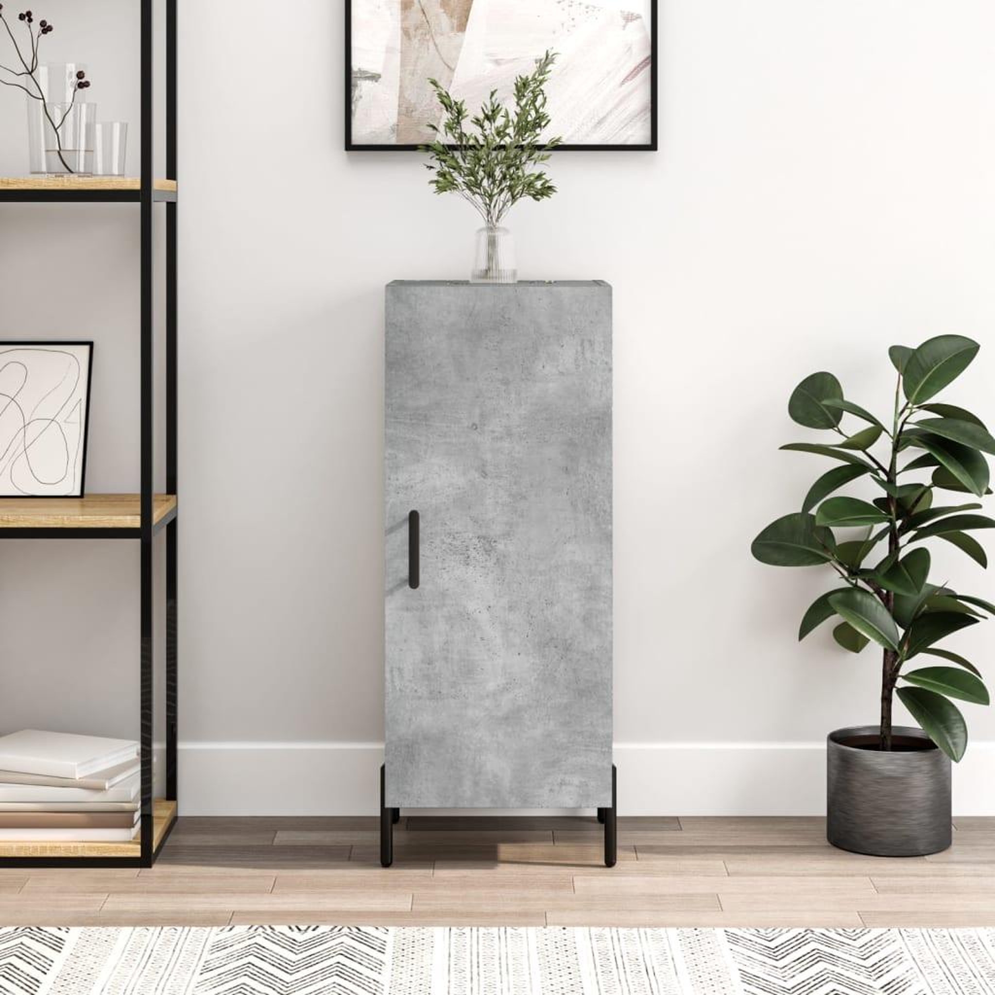 VIDAXL Buffet Gris beton 34,5x34x90 cm Bois d'ingenierie