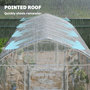 Voir la diapositive 4 : OUTSUNNY Serre tunnel jardin 12 m² - 2 portes - acier galvanisé - bâche transparente