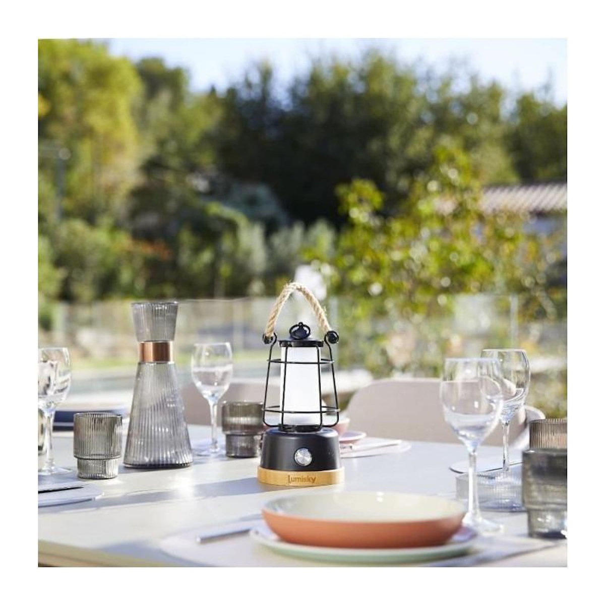 Lumisky Lanterne sans fil LED WILDY Noir Metal H23CM