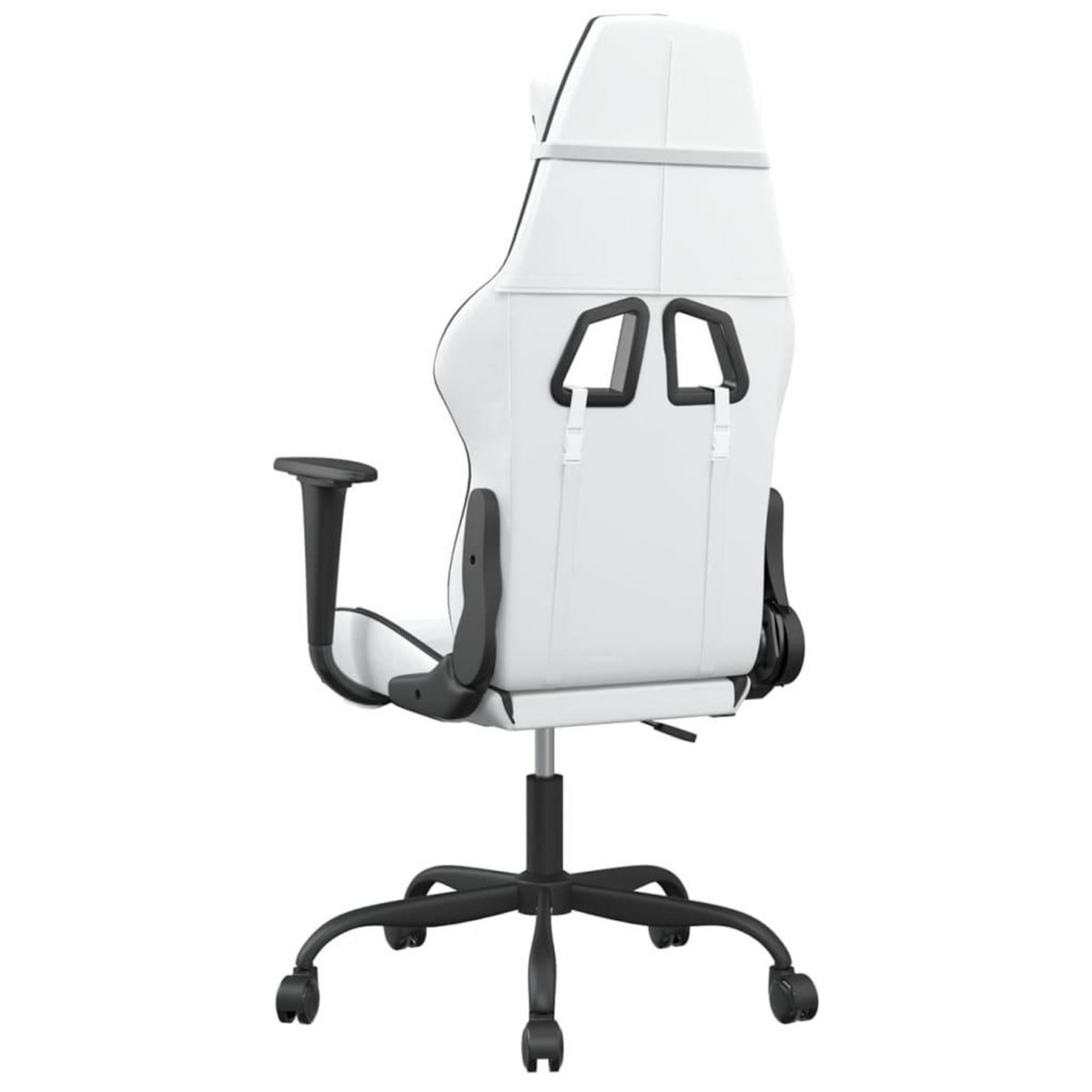 VIDAXL Chaise de jeu Blanc et noir Similicuir