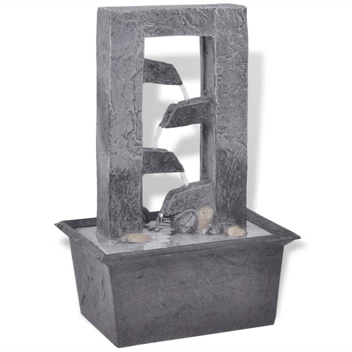 VIDAXL Fontaine d'interieur avec lumiere LED Poly-resine