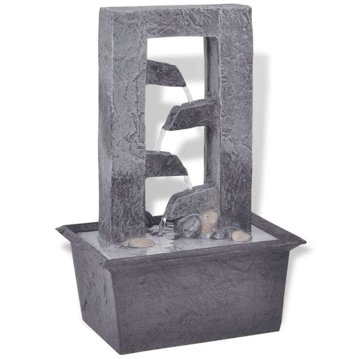 VIDAXL Fontaine d'interieur avec lumiere LED Poly-resine