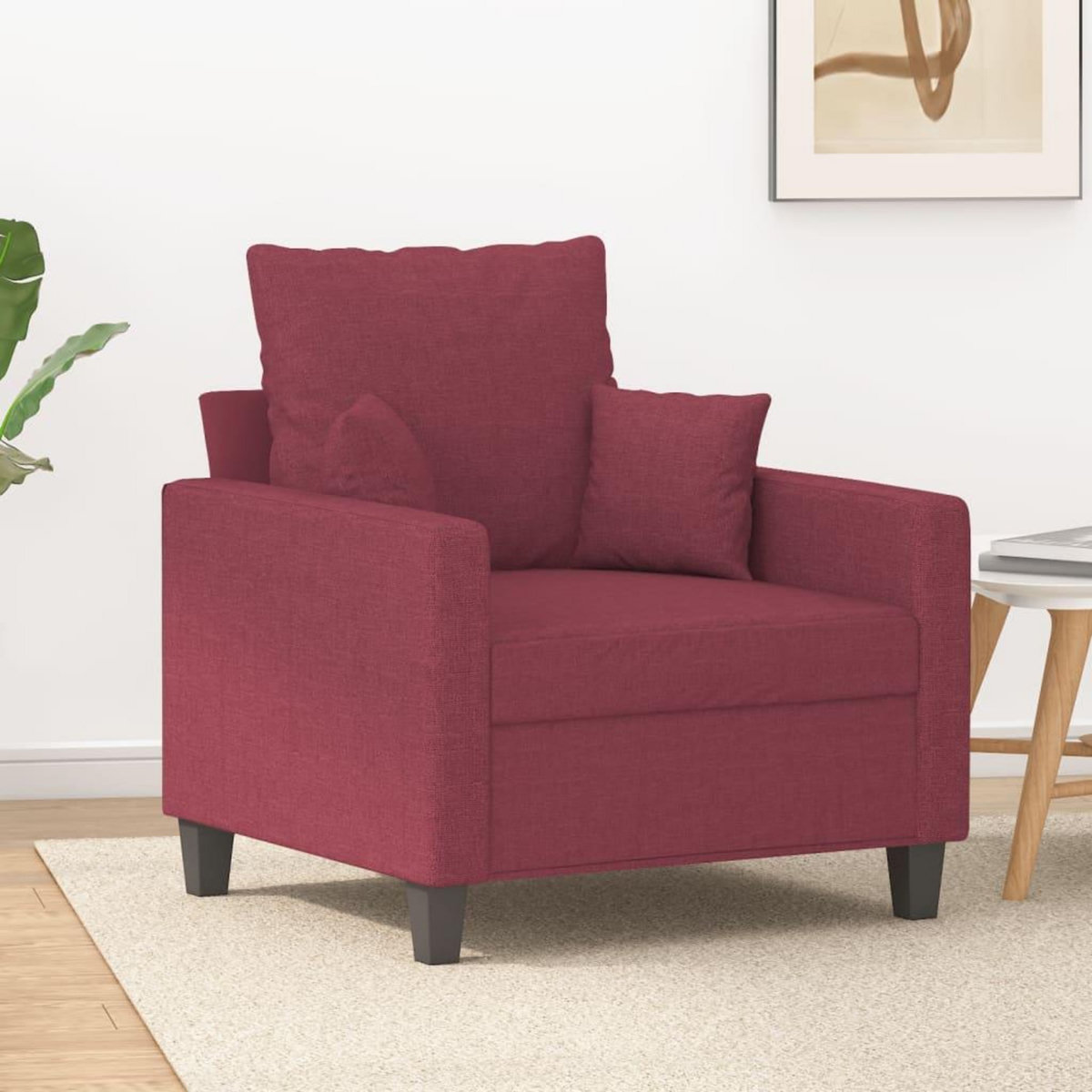 VIDAXL Fauteuil Rouge bordeaux 60 cm Tissu