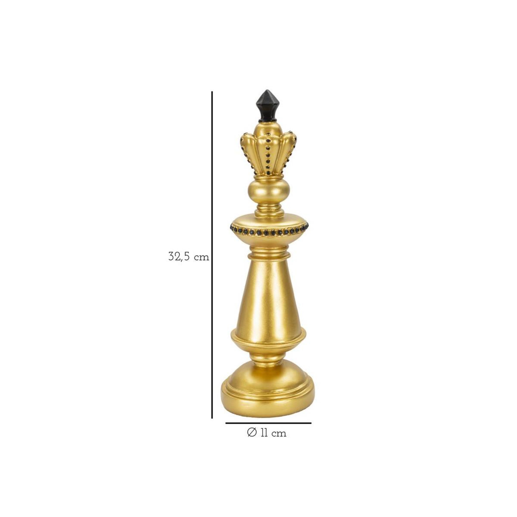 Voir la diapositive 6 : Paris Prix Pièce d'échec déco en résine  roi  32cm or