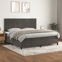 Voir la diapositive 2 : VIDAXL Sommier a lattes de lit et matelas Gris fonce 200x200cm Velours