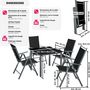 Voir la diapositive 6 : tectake Ensemble chaises de salle à manger gris anthracite