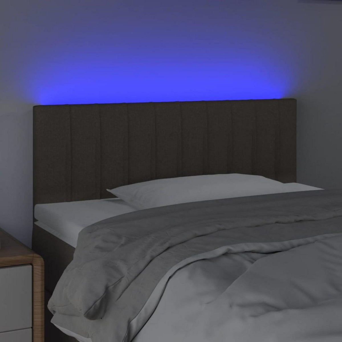 VIDAXL Tete de lit a LED Taupe 90x5x78/88 cm Tissu
