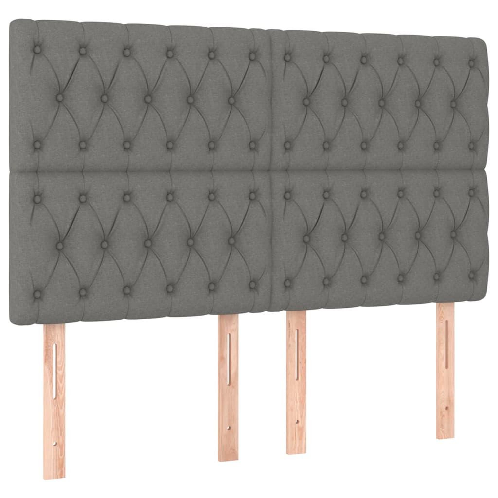 Voir la diapositive 4 : VIDAXL Tete de lit a LED Gris fonce 160x7x118/128 cm Tissu