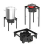 Voir la diapositive 3 : INTEC Réchaud à Gaz 1 feu 4500W 4 pieds modulables 3 Hauteurs Bruleur en fonte - Cuisine Extérieure 40 x 40 x H78cm Allumage Piezo