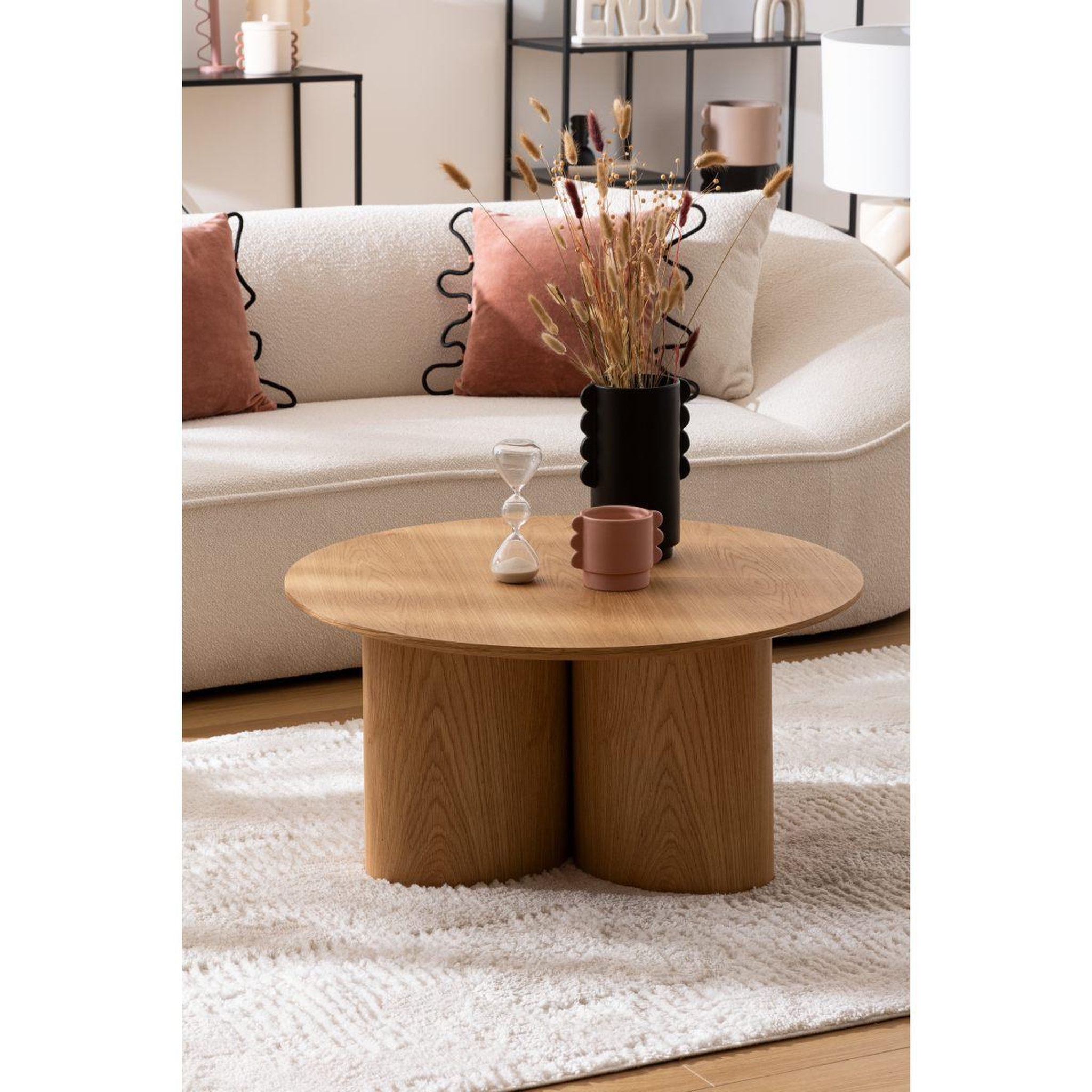 Voir la diapositive 4 : ATMOSPHERA Table basse design  aliona  80cm naturel