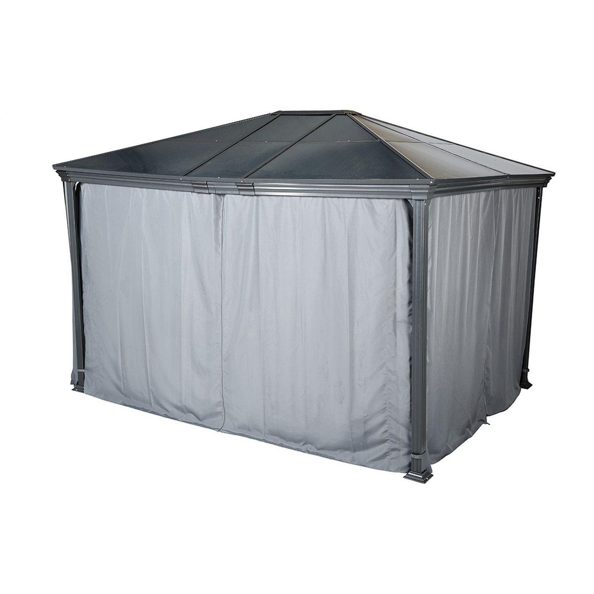 HESPERIDE Pergola Belize en aluminium et polycarbonate - L. 360 x 300 cm - Graphite