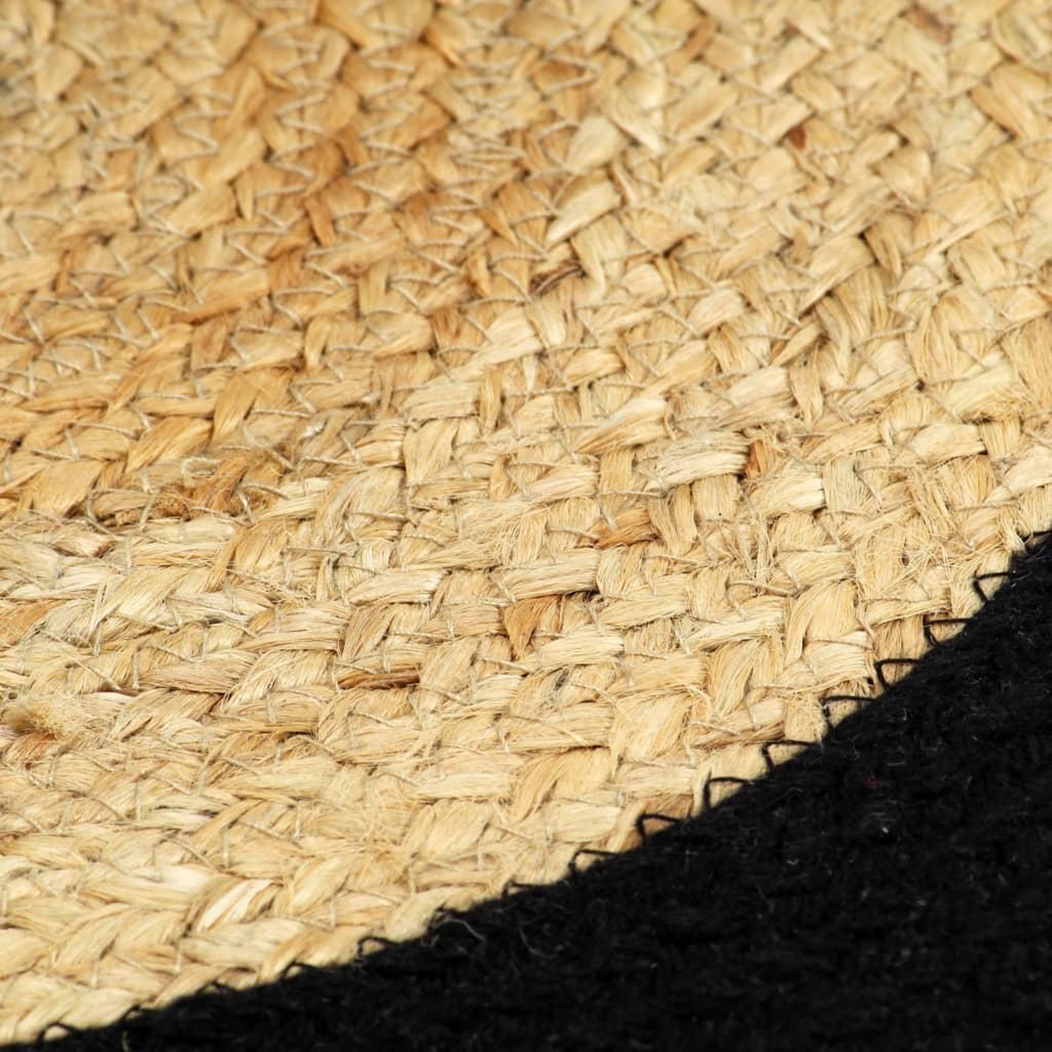 Voir la diapositive 4 : VIDAXL Napperons 4 pcs Naturel et noir 38 cm Jute et coton