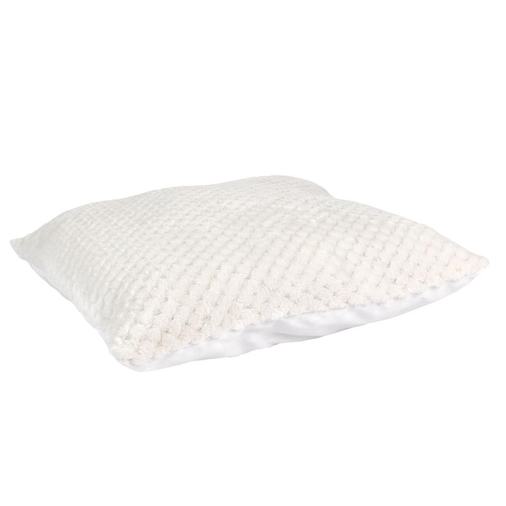 Voir la diapositive 3 : The Home Deco Factory Coussin déco nid d'abeille  crush  40x40cm blanc
