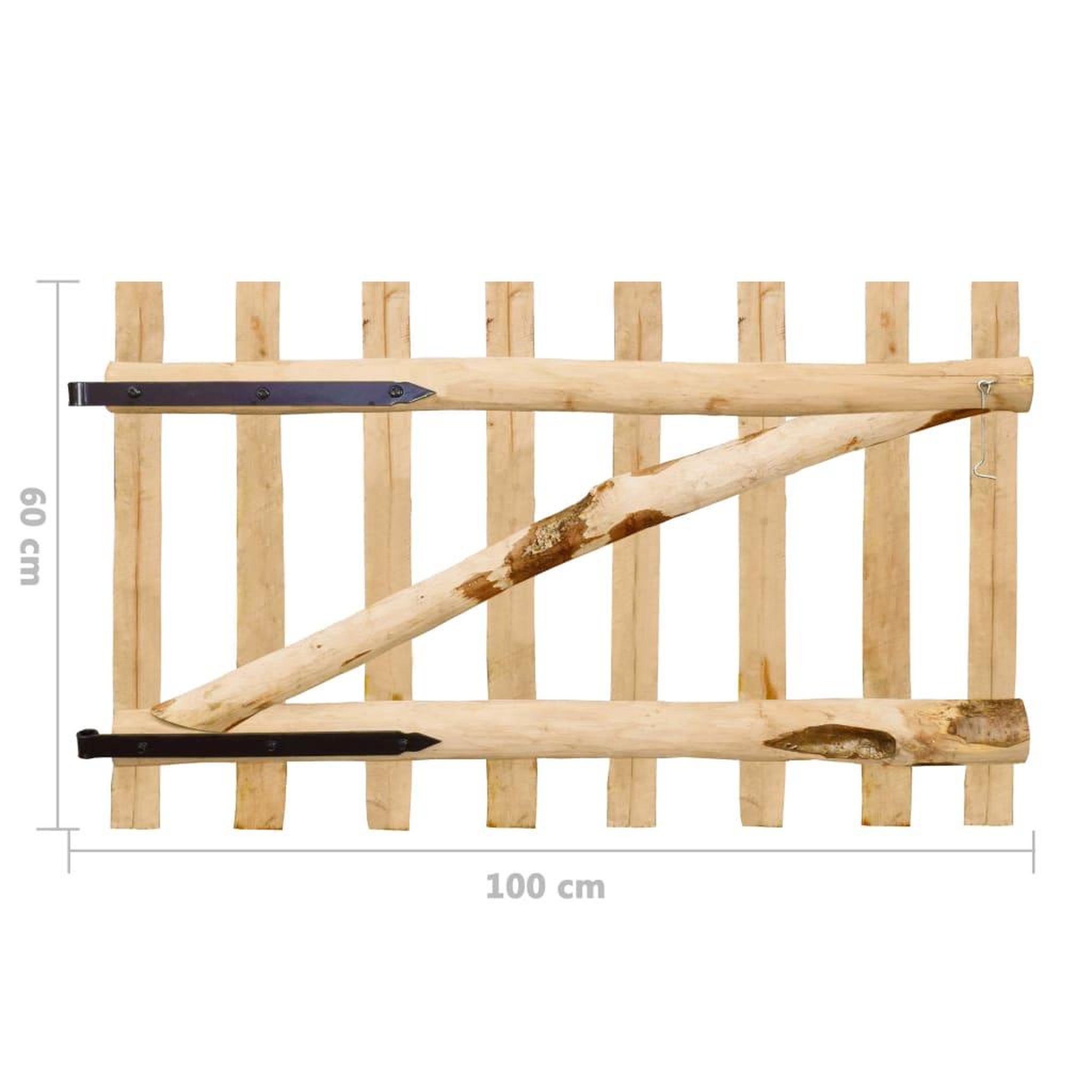 Voir la diapositive 6 : VIDAXL Portillon simple de cloture Bois de noisetier 100x60 cm
