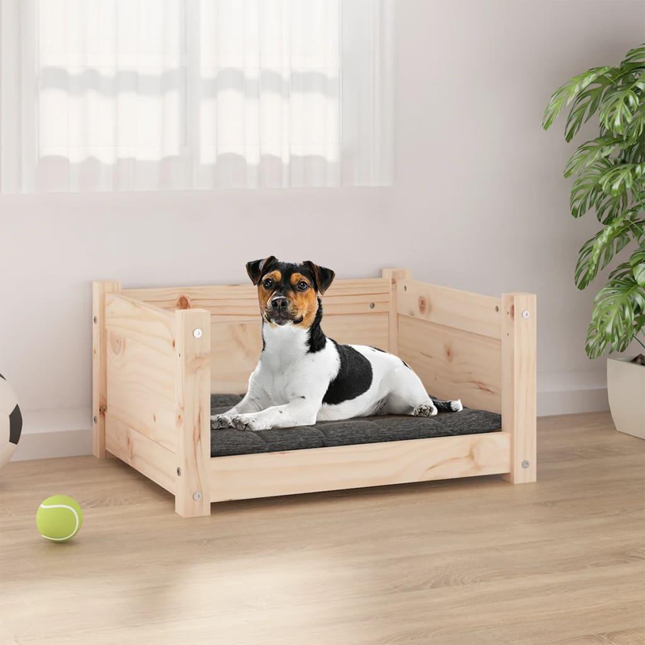 Voir la diapositive 1 : VIDAXL Lit pour chien 55,5x45,5x28 cm Bois massif de pin