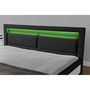Voir la diapositive 3 : CONCEPT USINE Cadre de lit avec LED 140 x 190 cm en PU noir BRIXTON