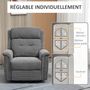 Voir la diapositive 6 : HOMCOM Fauteuil releveur électrique inclinable - repose-pied ajustable - télécommande - Fauteuil de relaxation - tissu polyester aspect lin gris chiné