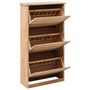 Voir la diapositive 2 : VIDAXL Armoire a chaussures 55x20x104 cm Bois de noyer massif