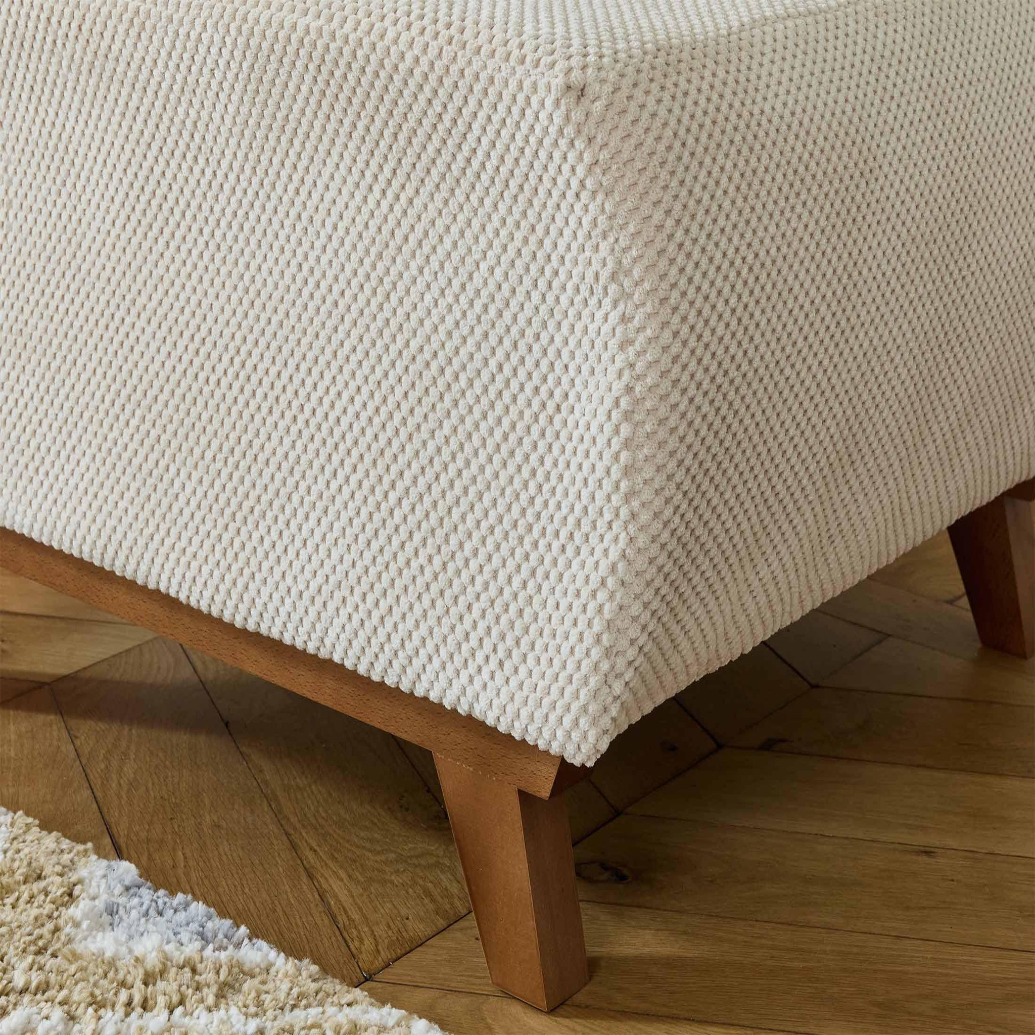 Voir la diapositive 3 : BEST MOBILIER Cristal - pouf modulable - 65 cm - en velours texturé
