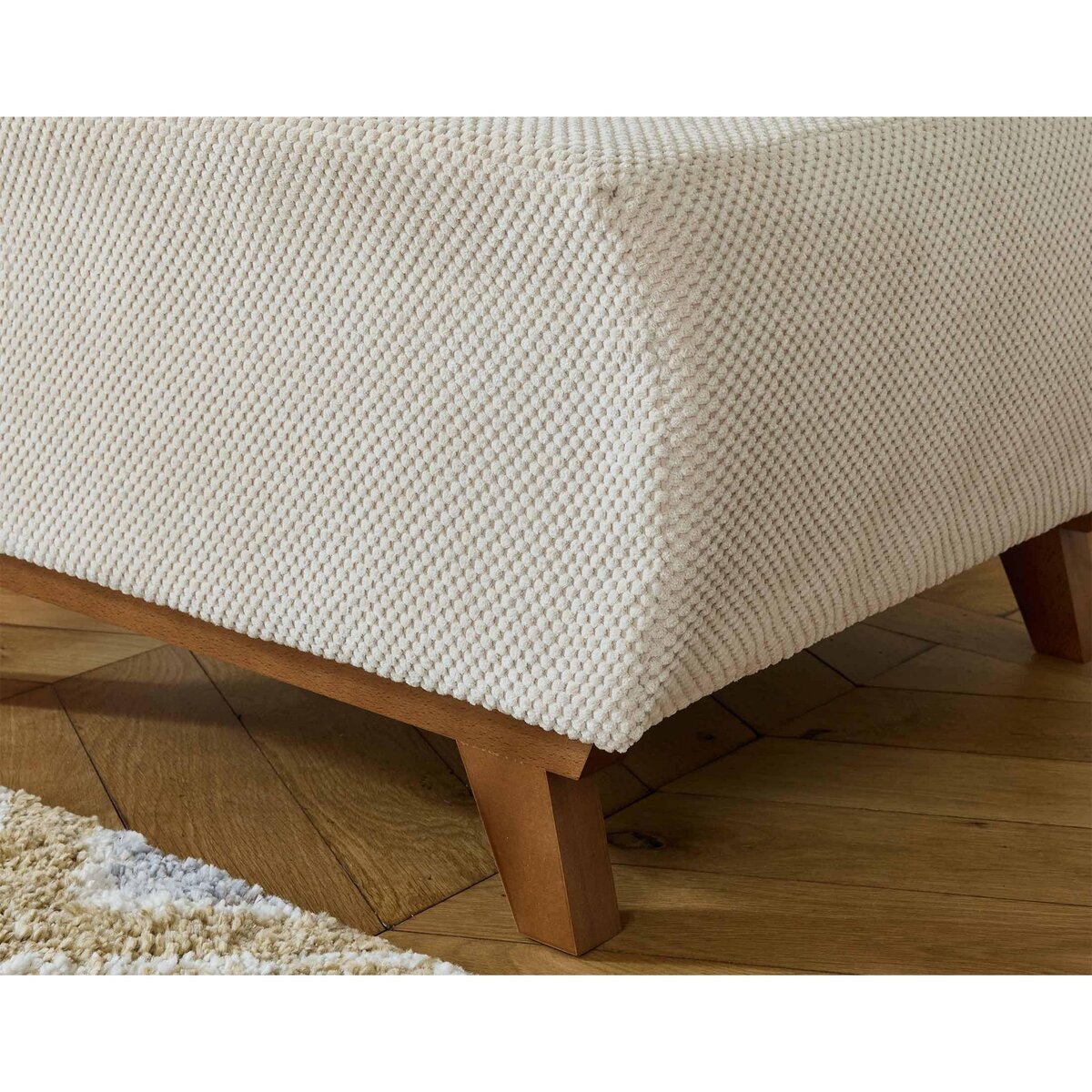 BEST MOBILIER Cristal - pouf modulable - 65 cm - en velours texturé