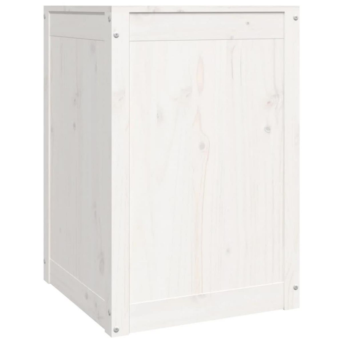 VIDAXL Boîte a linge Blanc 44x44x66 cm Bois massif de pin