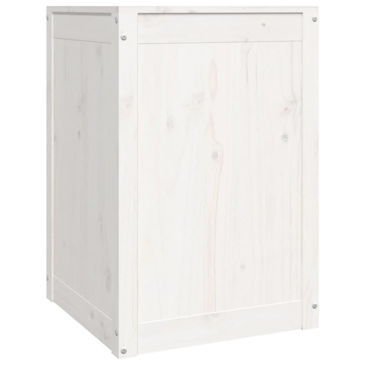 VIDAXL Boîte a linge Blanc 44x44x66 cm Bois massif de pin