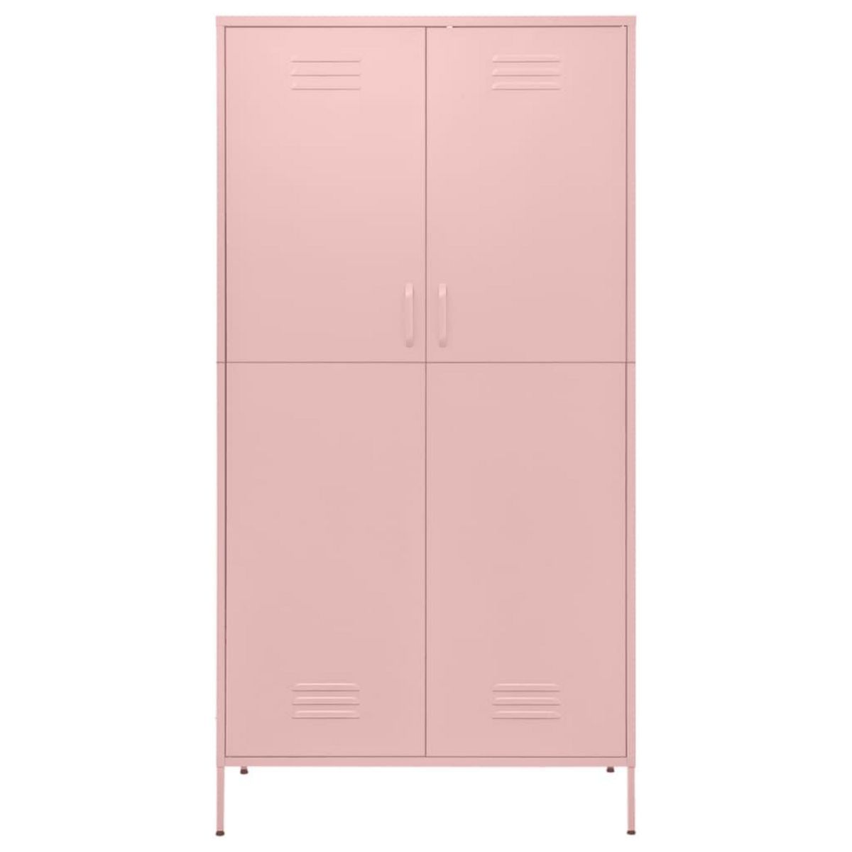 VIDAXL Garde-robe Rose 90x50x180 cm Acier
