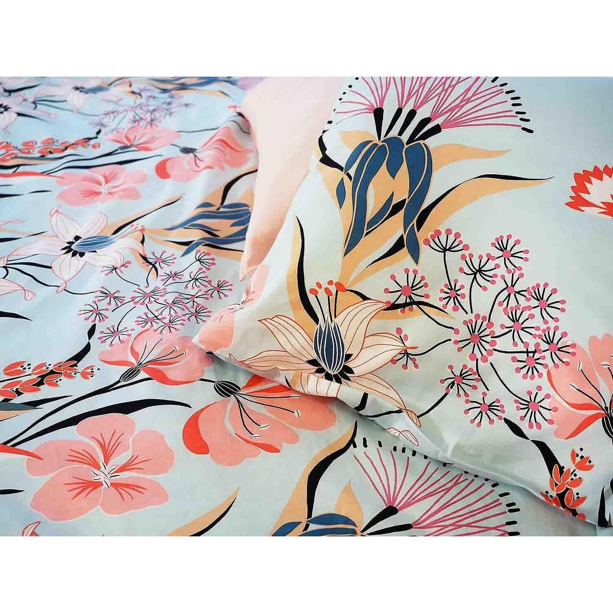 Home collection Parure housse de couette 100% satin de coton bio 78fils paya