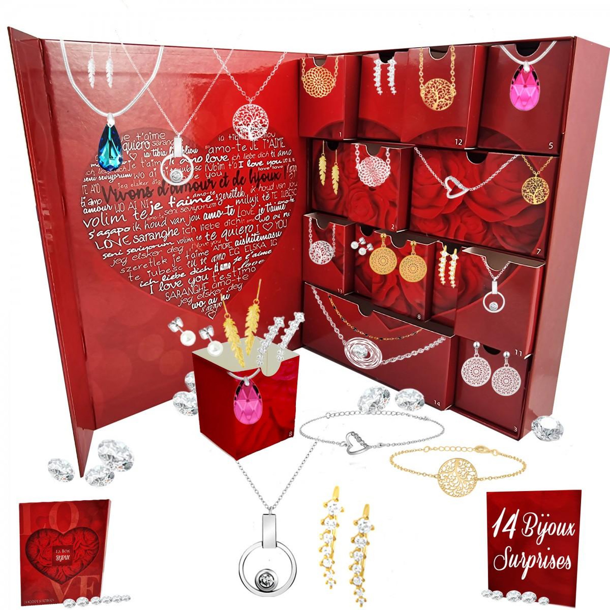 Voir la diapositive 1 : SC CRYSTAL Calendrier de l'avent SC Crystal - 14 bijoux
