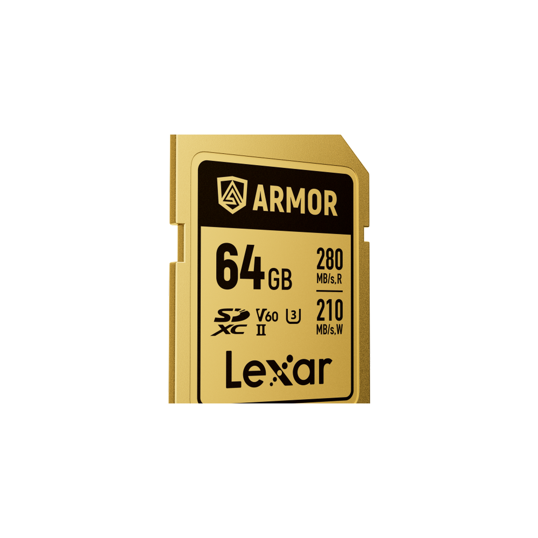 Voir la diapositive 2 : Lexar Lexar armor gold carte sdxc 64 go uhs-ii u3 v60 ip68 or, 280/210 mo/s