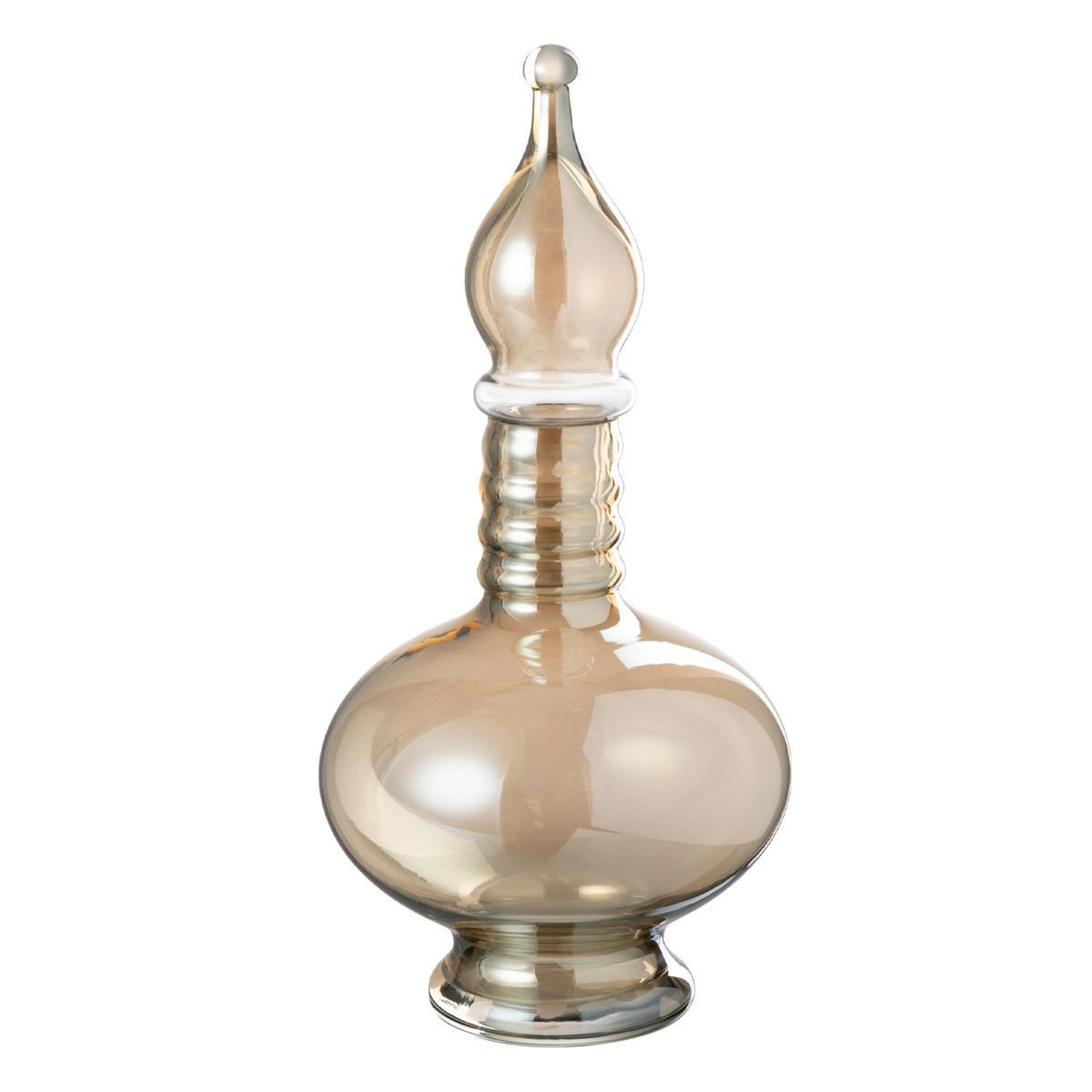 J-LINE Vase bouchon fiole en verre  jo  38cm beige