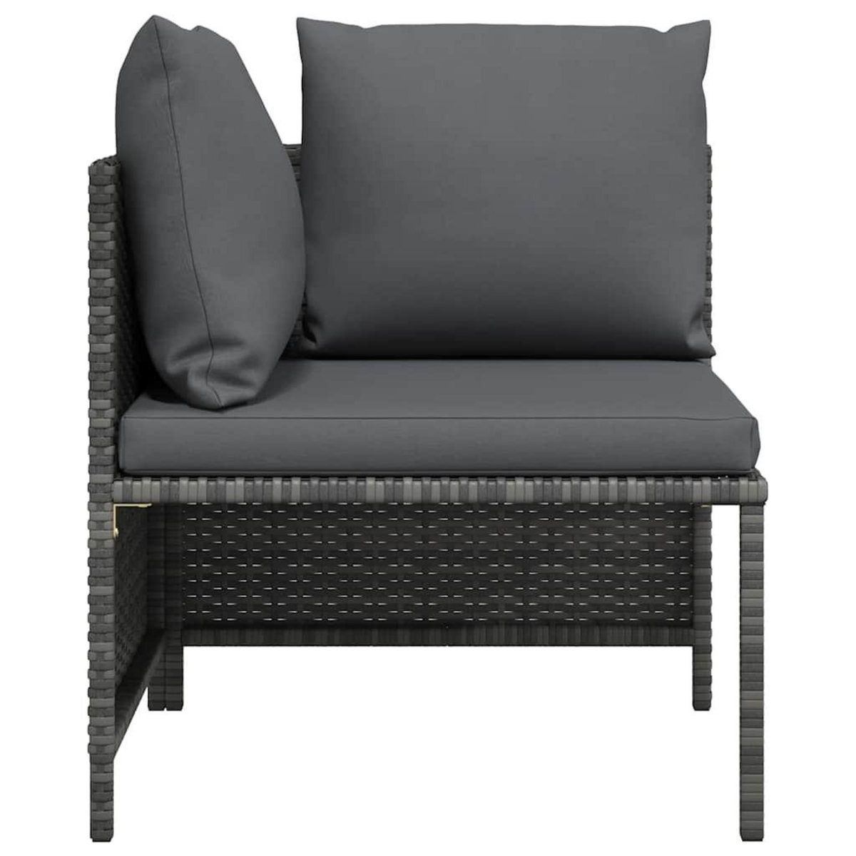 VIDAXL Canape d'angle sectionnel avec coussins Gris Resine tressee