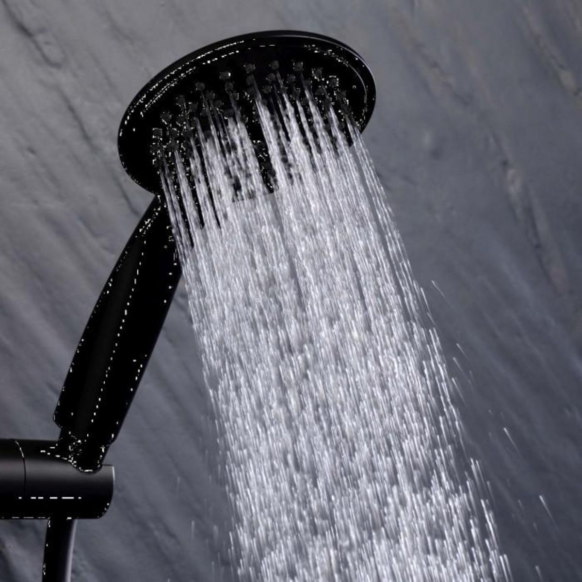 Paris Prix Ensemble Barre de Douche & Pommeau  5 Positions  24cm Noir