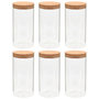 Voir la diapositive 2 : VIDAXL 6pcs Pots de conservation en verre et couvercle en liège 1100ml
