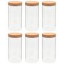 Voir la diapositive 2 : VIDAXL 6pcs Pots de conservation en verre et couvercle en liège 1100ml